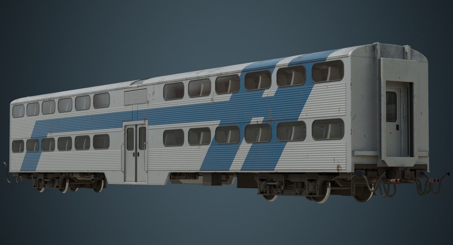 Railcar 1B Low-poly 3D model_3