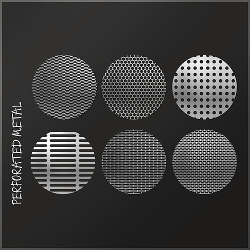 Perforated metal 1-7 3D Model Collection