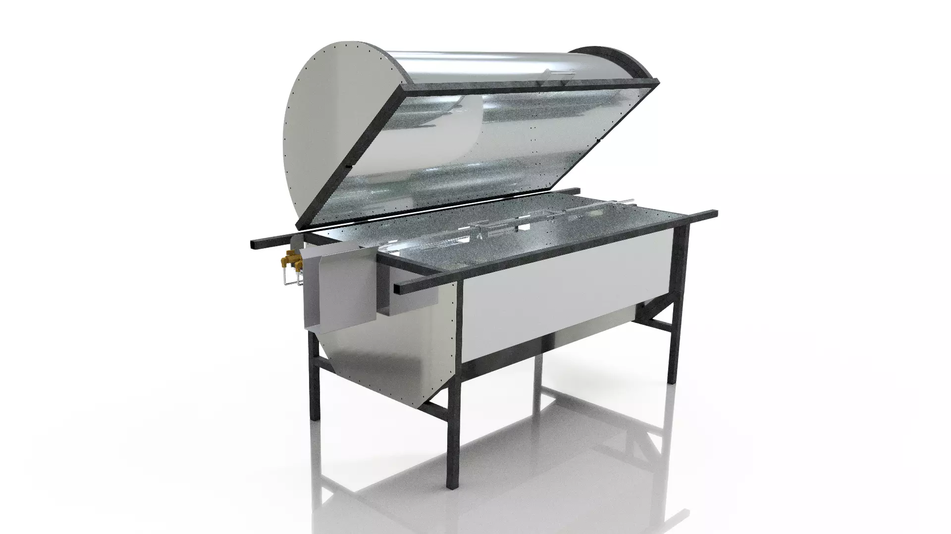 Gas Grill BBQ - Spit Braai 3D model_0