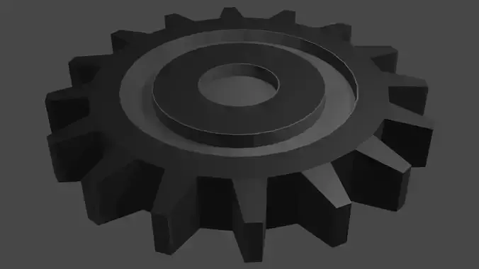 Simple Gear Low-poly 3D model