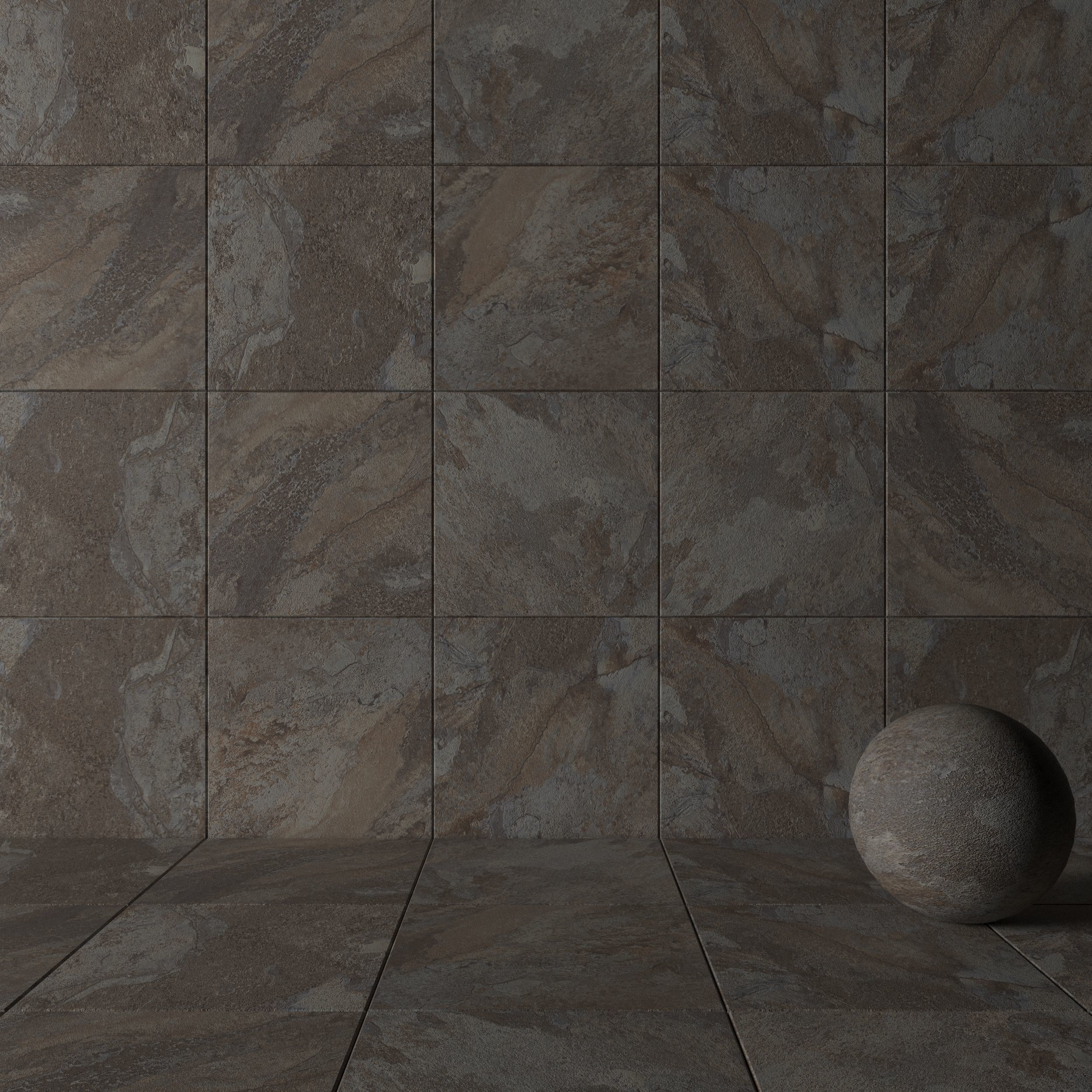 Stone Wall Tiles Rajasthan Black 80x80 Set 2 Texture_2