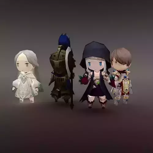 Character game collection 1 Low-poly 3D model