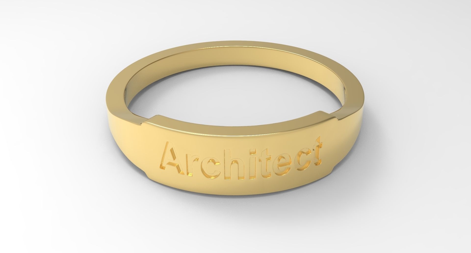 Architect Female Ring Gold 3D print model_3