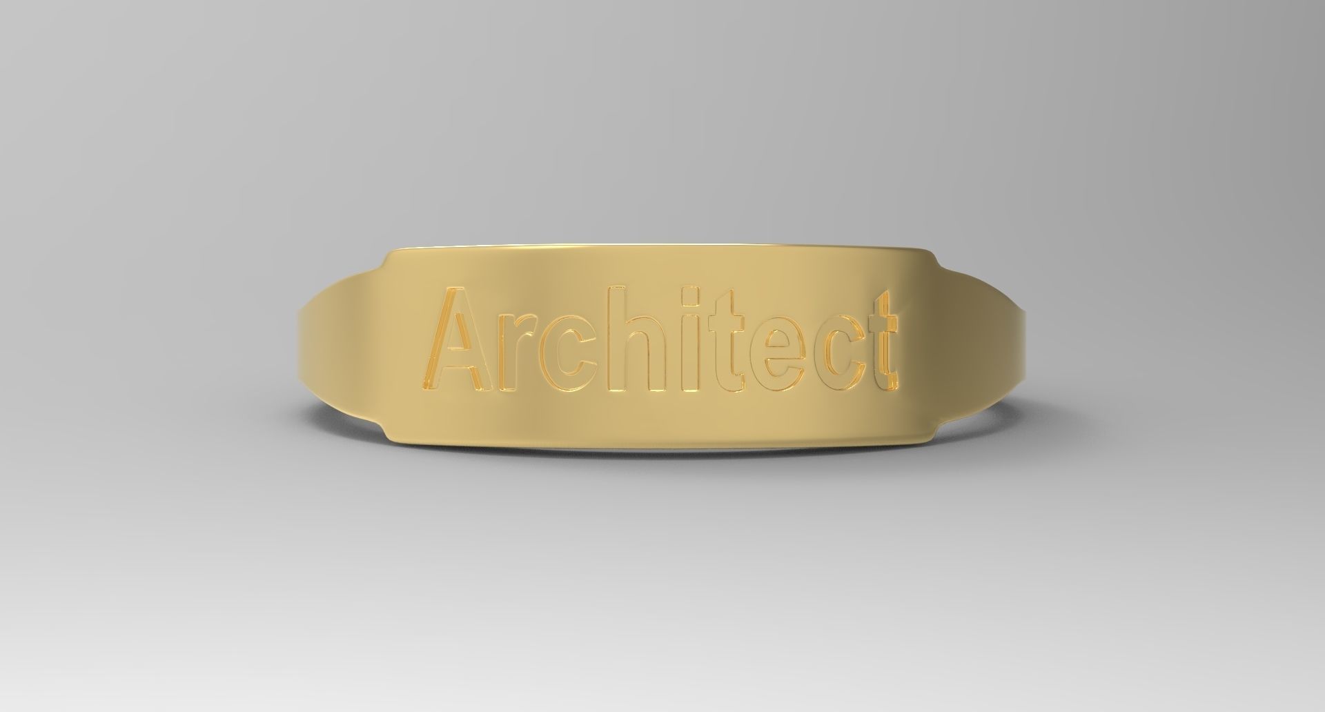 Architect Female Ring Gold 3D print model_2