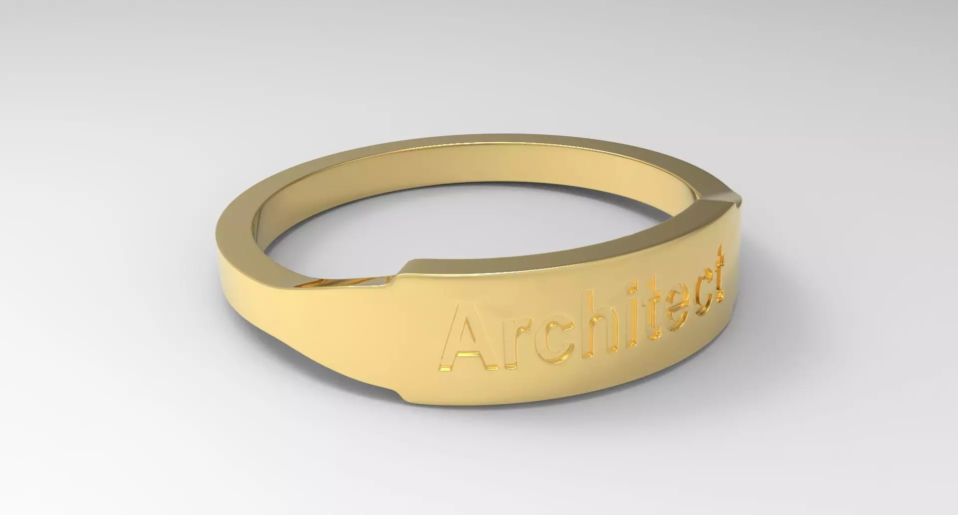 Architect Female Ring Gold 3D print model_0