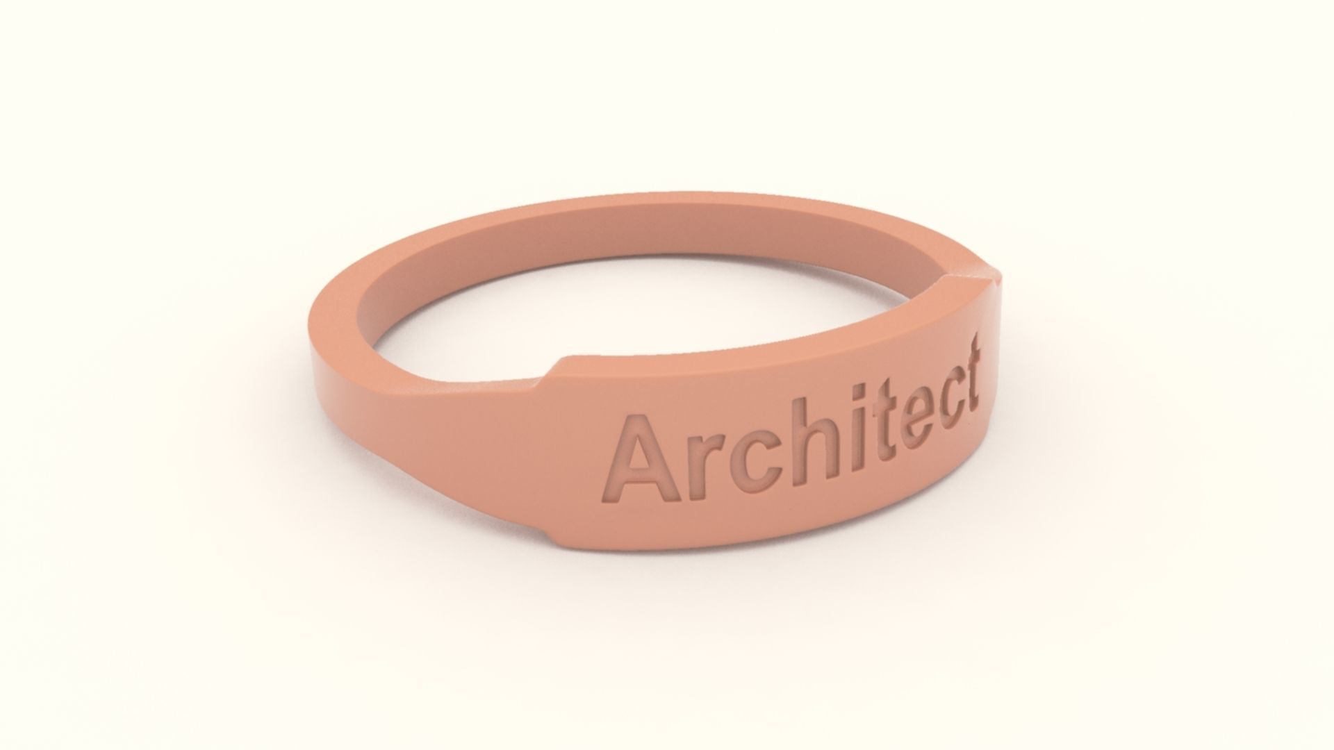 Architect Female Ring Gold 3D print model_6