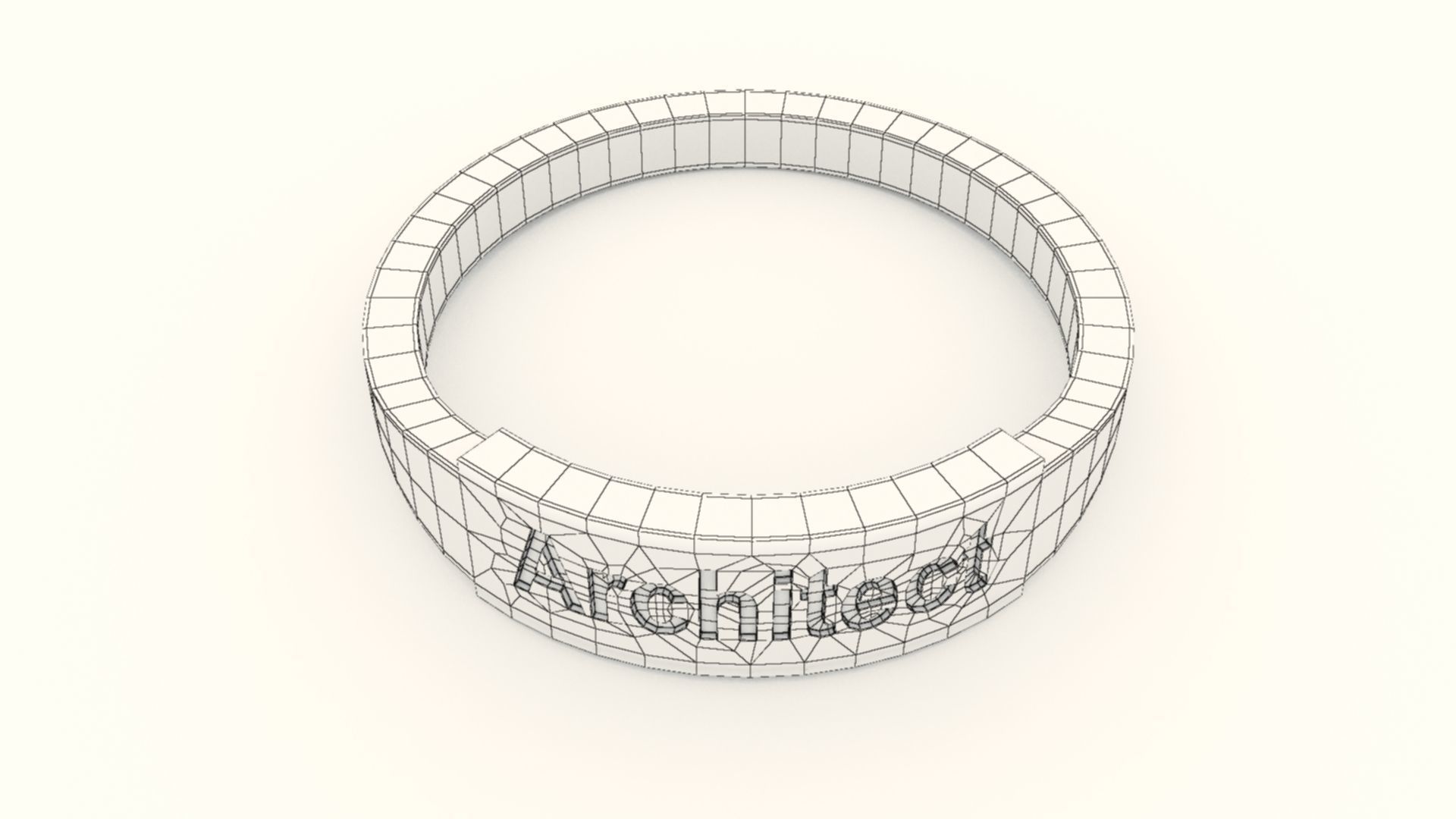 Architect Female Ring Gold 3D print model_13