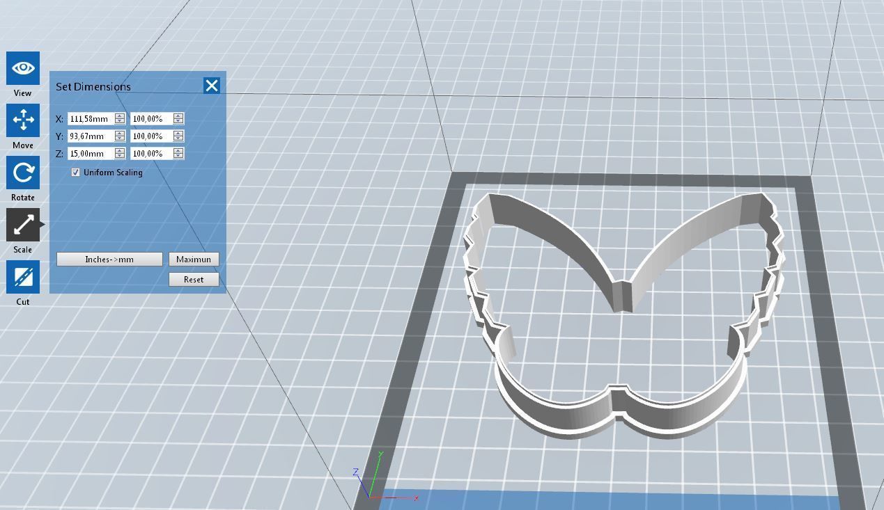 160 Butterfly No 4 cookie cutter 3D print model_1