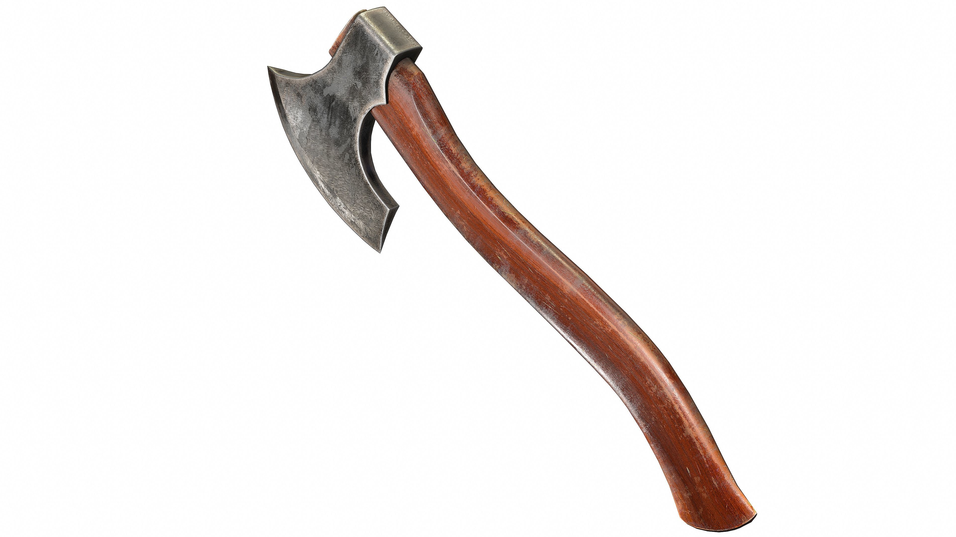 One Handed Axe -Game Ready- Low-poly 3D model_4