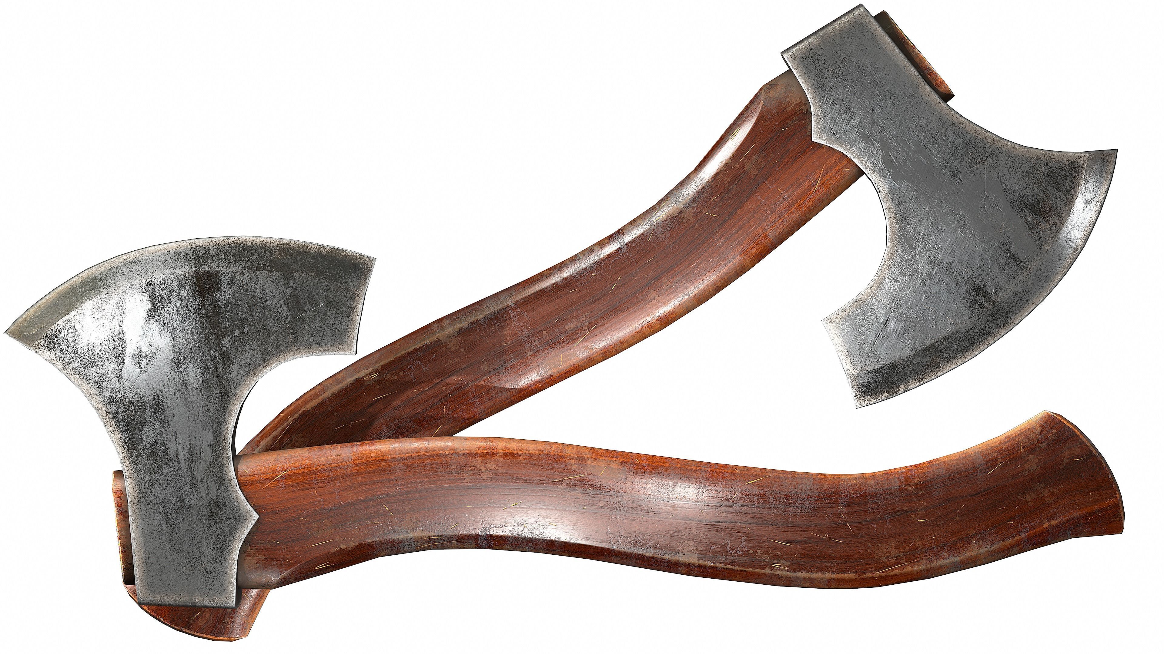 One Handed Axe -Game Ready- Low-poly 3D model_3