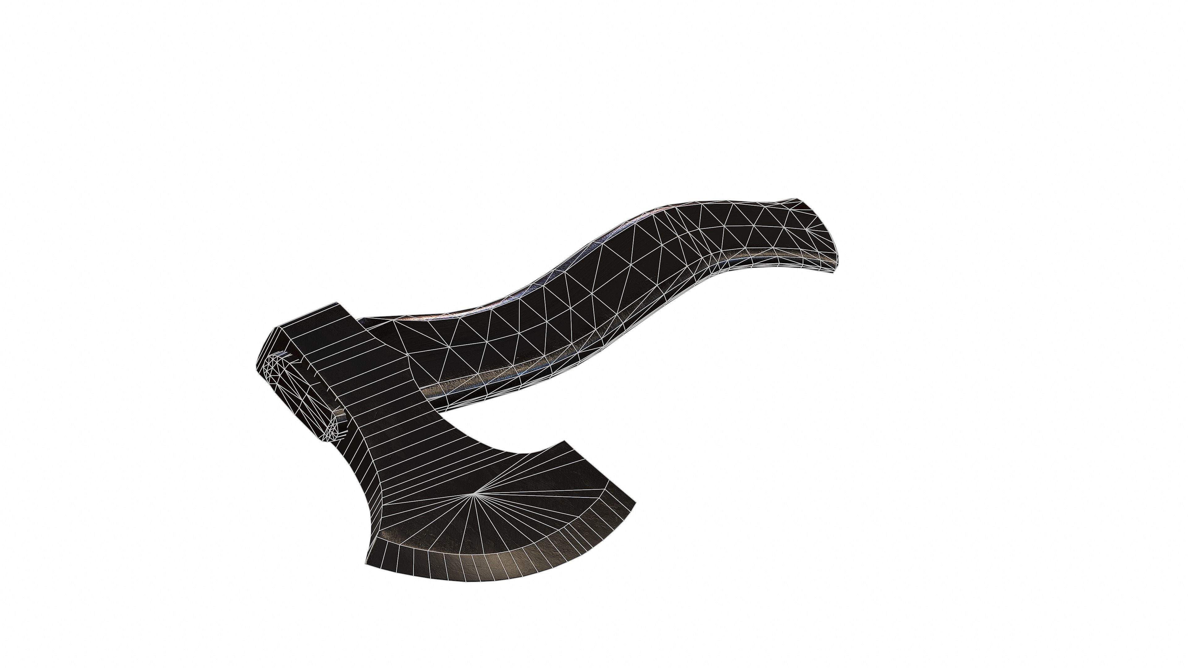 One Handed Axe -Game Ready- Low-poly 3D model_14