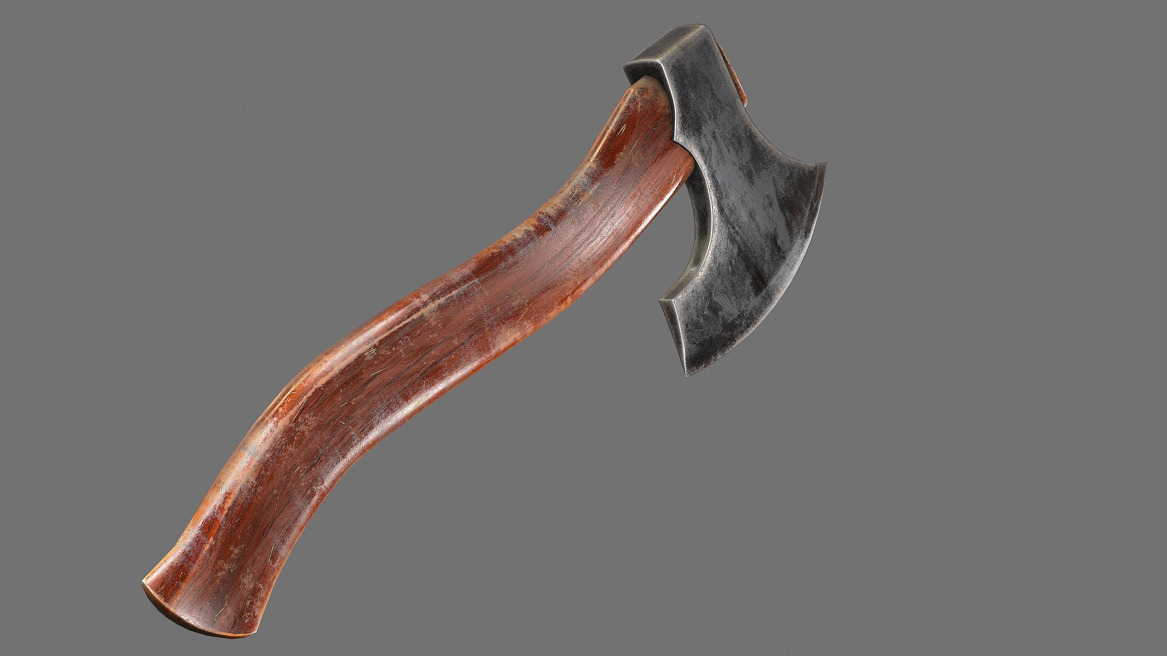One Handed Axe -Game Ready- Low-poly 3D model_7