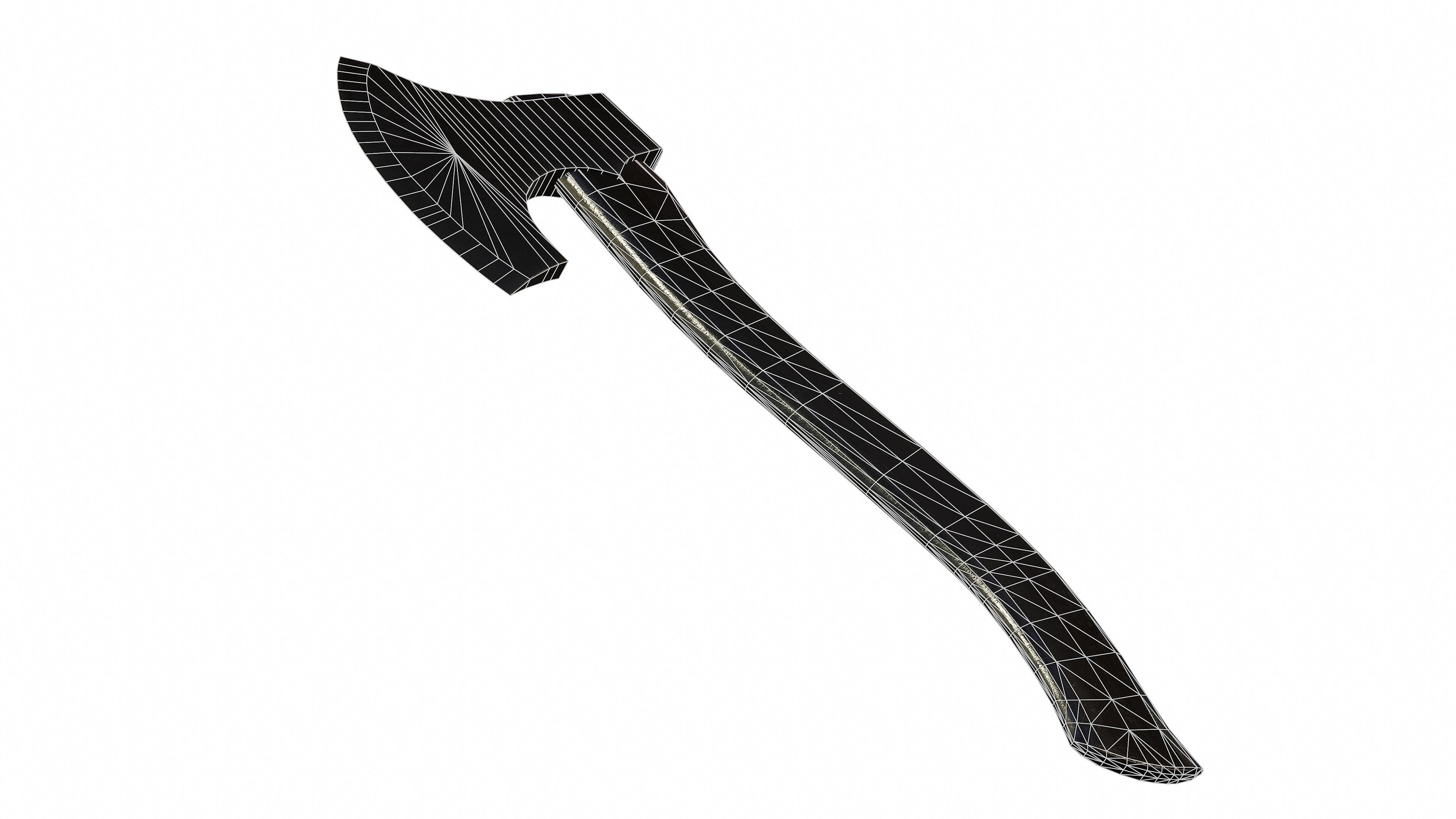 One Handed Axe -Game Ready- Low-poly 3D model_12