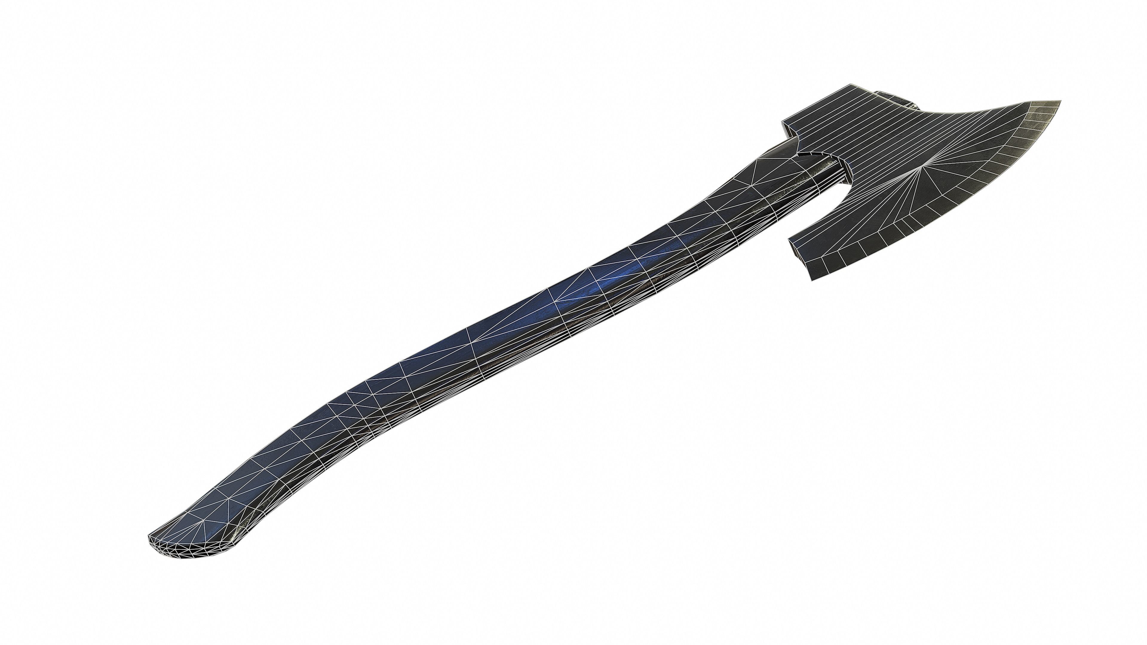One Handed Axe -Game Ready- Low-poly 3D model_10