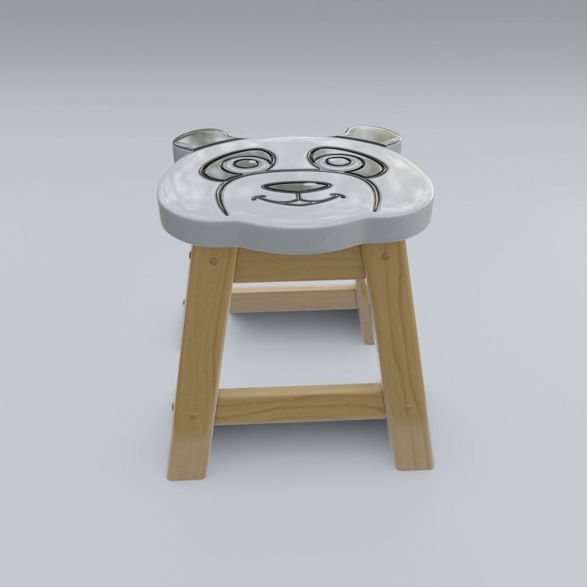 Child Step Stool Panda 3D model_25