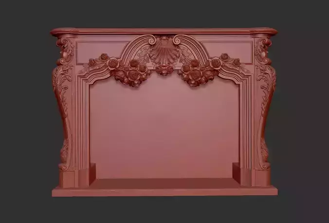 Decorative fireplace 3d stl model CNC Router Engraver Artcam 