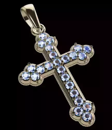 Antique Diamond Cross Pendant 