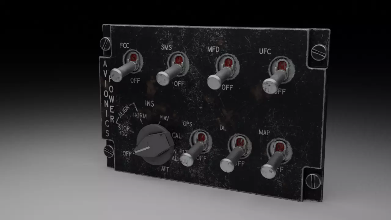 F16 AVIONICS Panel 3D model_0