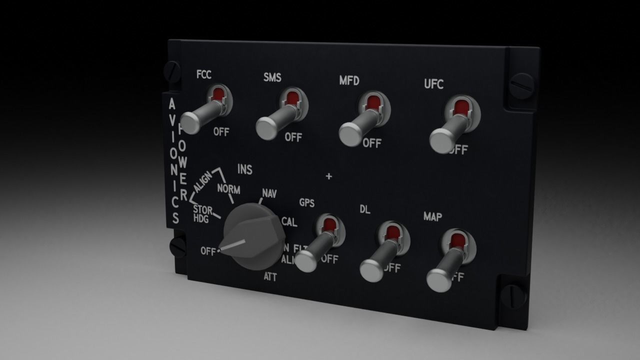 F16 AVIONICS Panel 3D model_3
