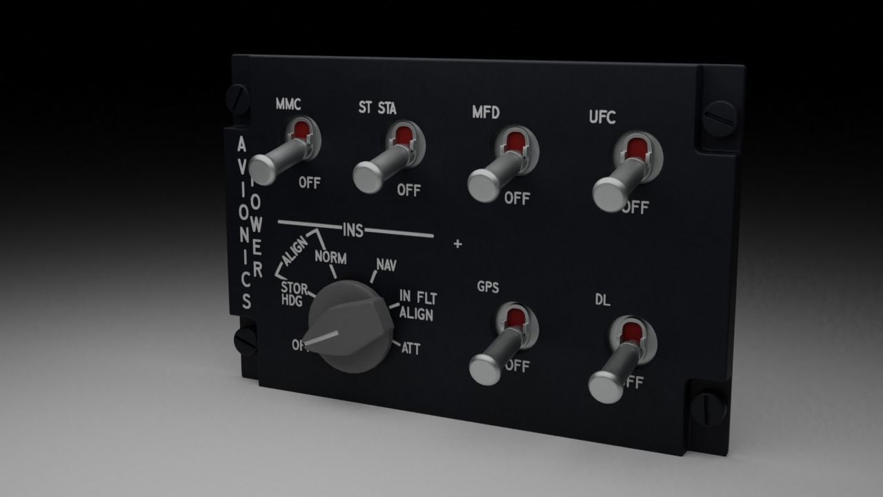 F16 AVIONICS Panel 3D model_11