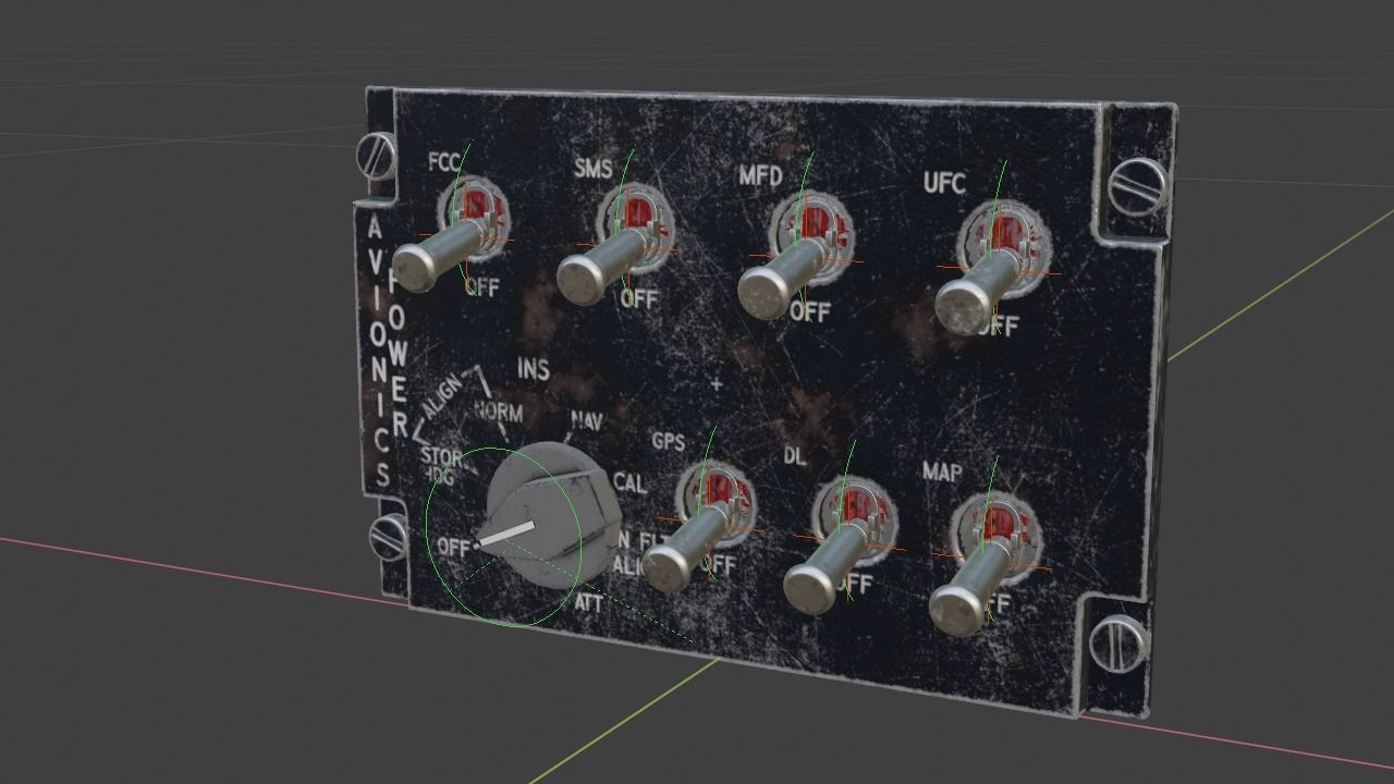 F16 AVIONICS Panel 3D model_7