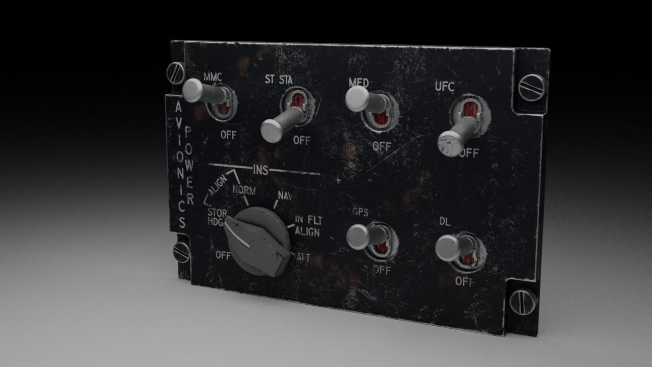 F16 AVIONICS Panel 3D model_14