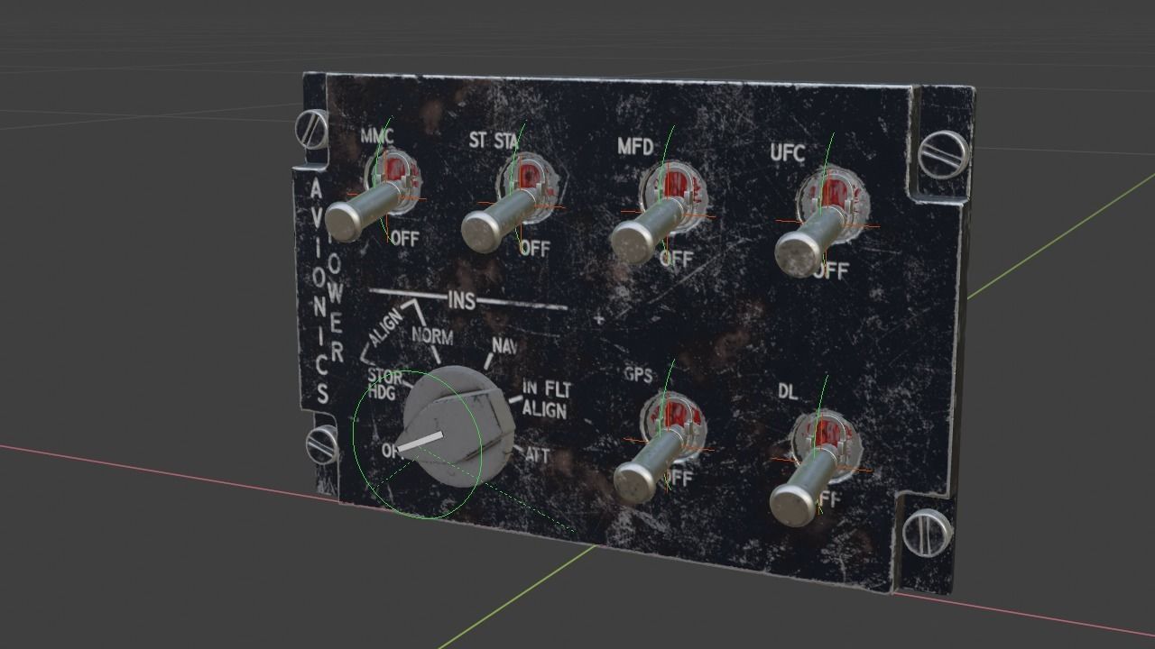 F16 AVIONICS Panel 3D model_10