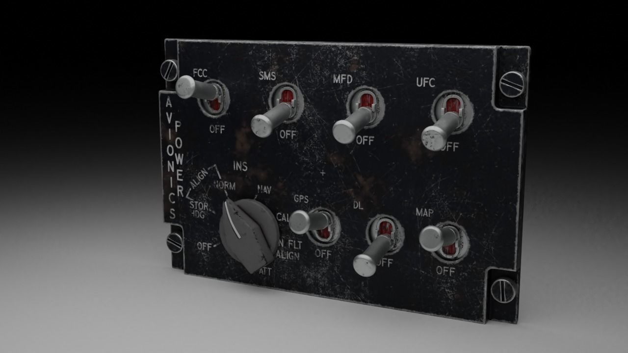 F16 AVIONICS Panel 3D model_2