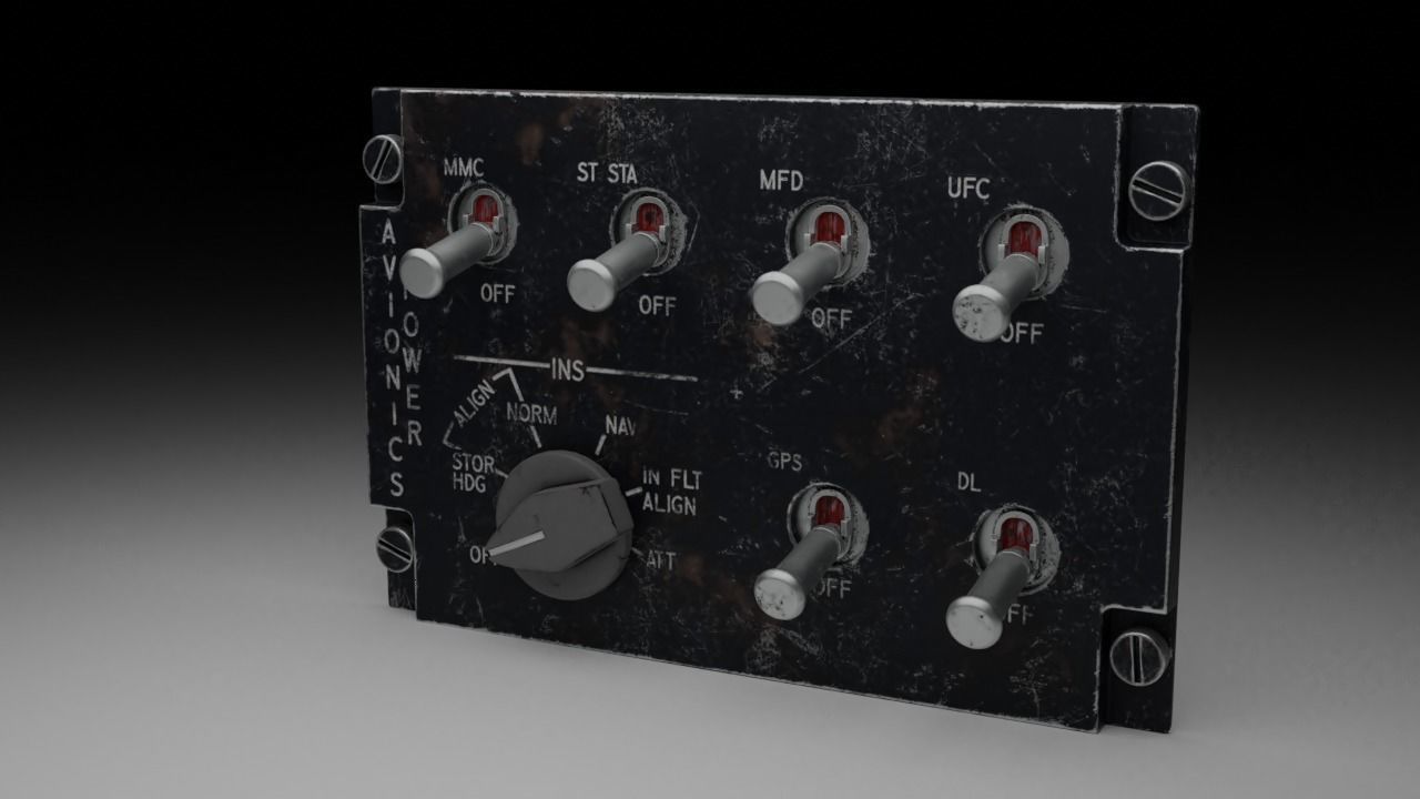 F16 AVIONICS Panel 3D model_13