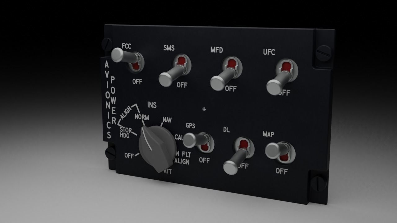 F16 AVIONICS Panel 3D model_4
