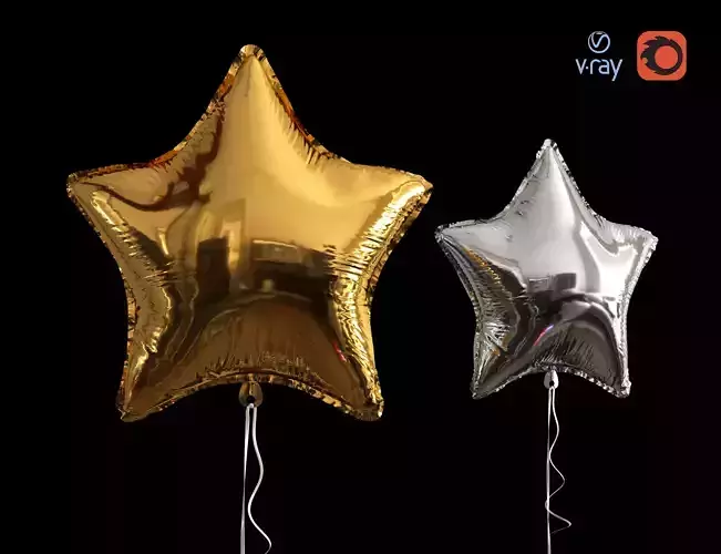 Star Balloons 3D model