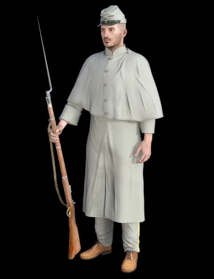 Confederate Soldier  Free 3D model_0