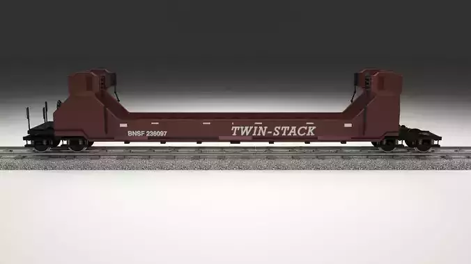 Brown Train Well Car 3D model Brown Train Well Car 3D model