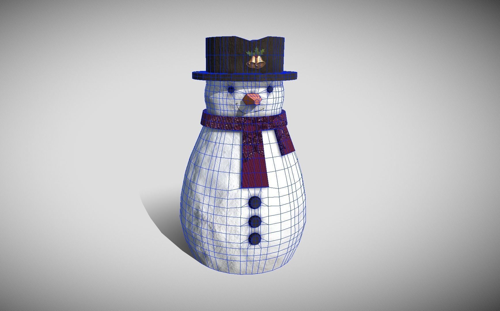 Christmas Snowman Low-poly 3D model_12