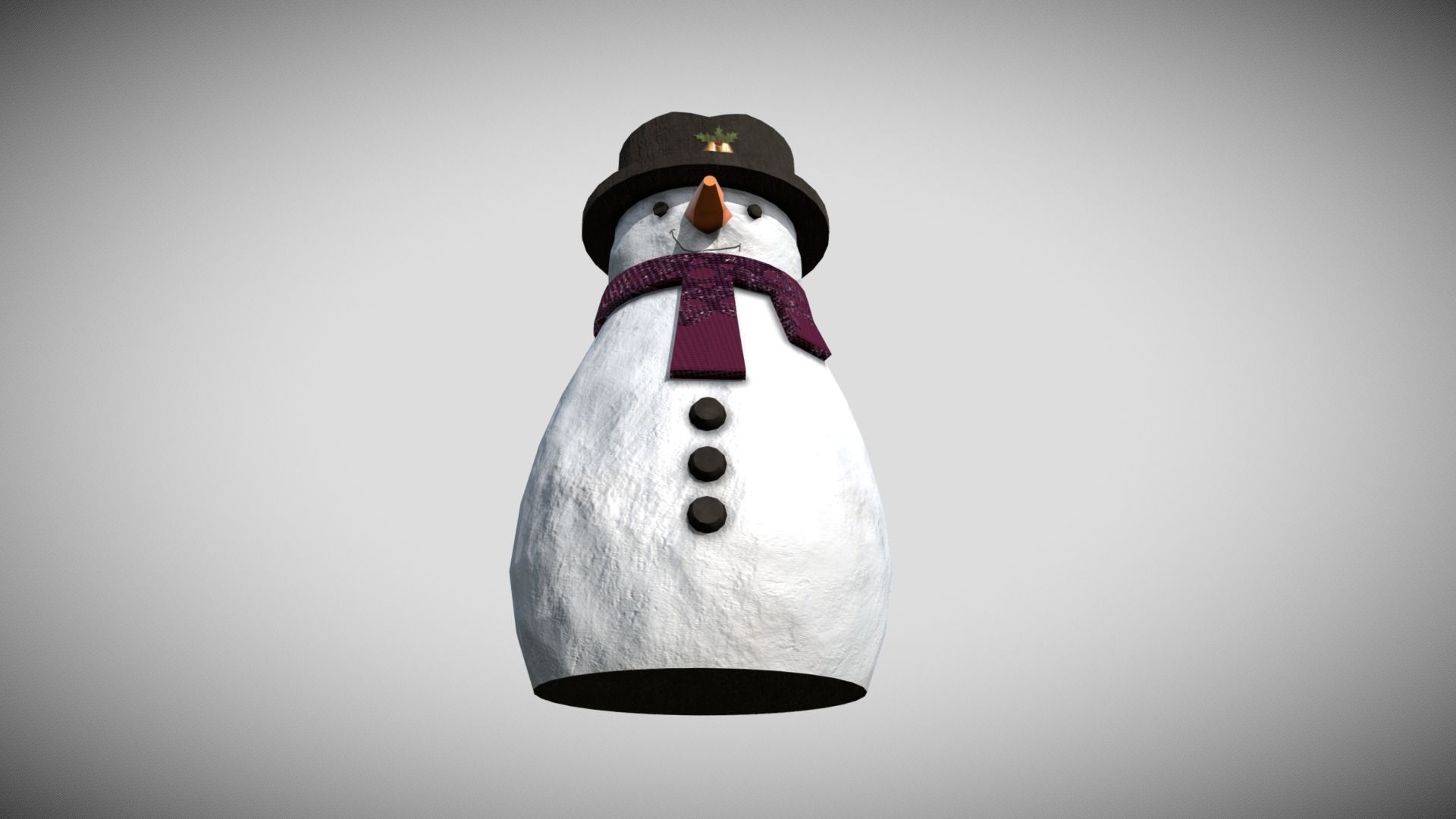 Christmas Snowman Low-poly 3D model_6