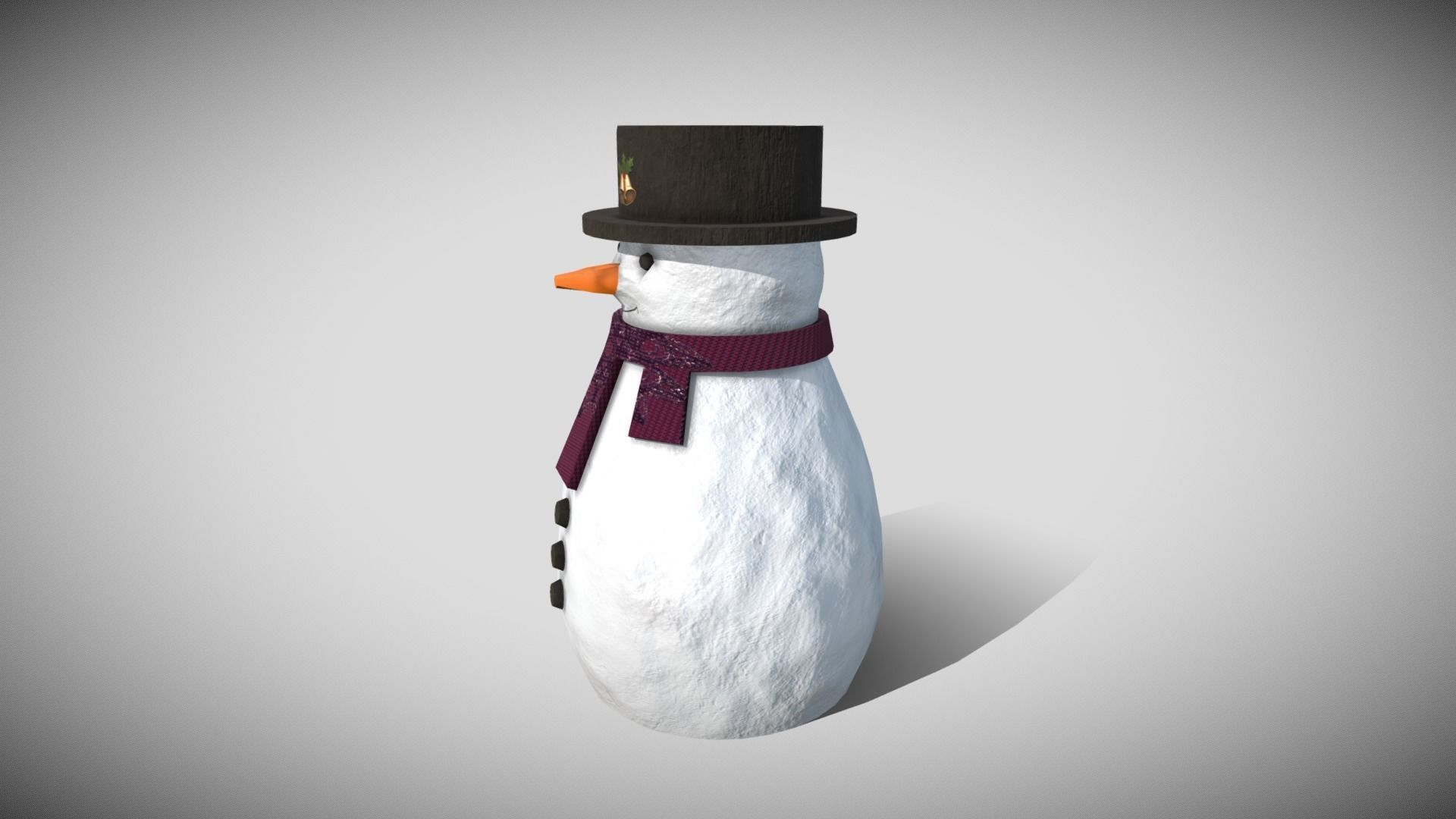 Christmas Snowman Low-poly 3D model_3