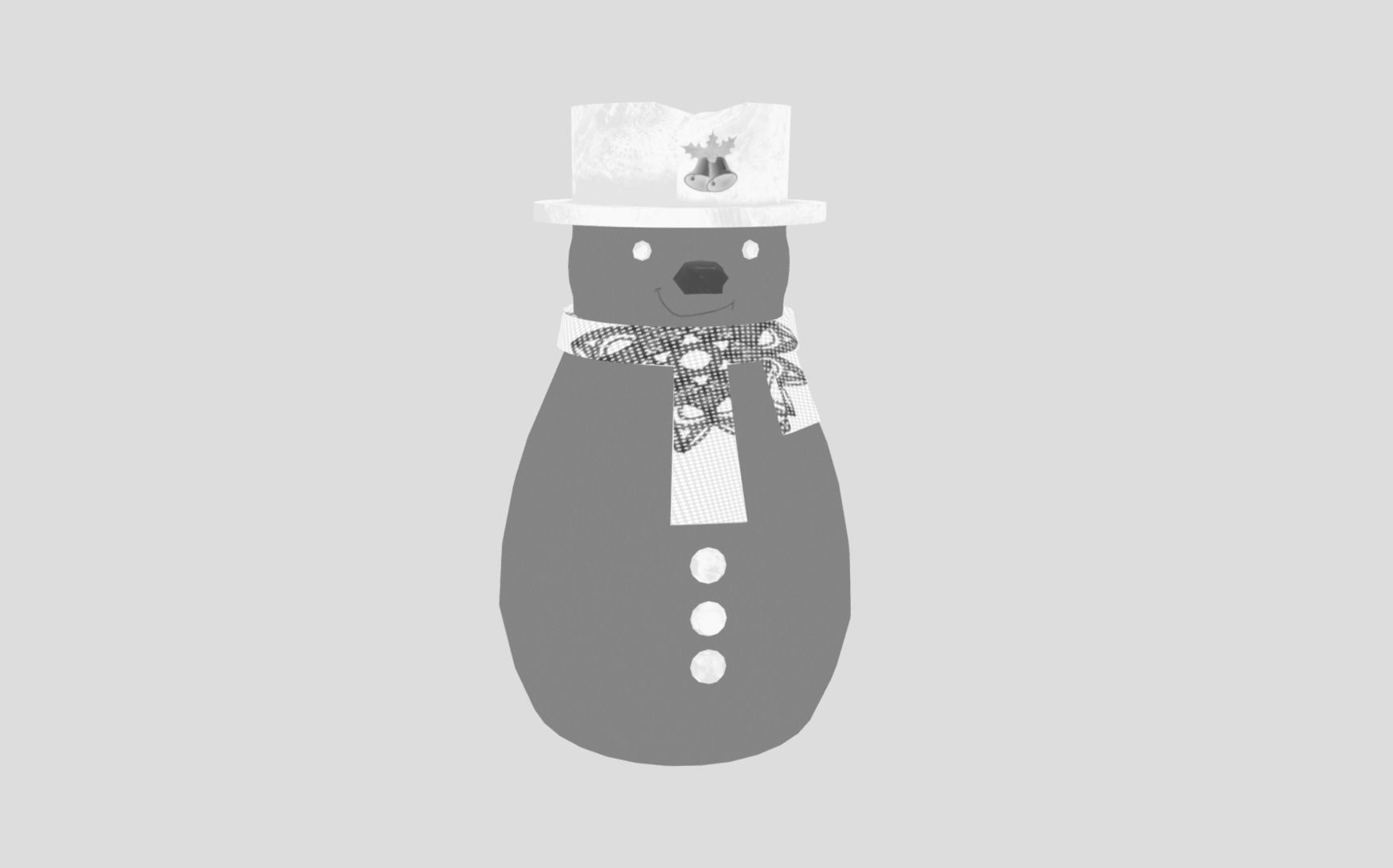 Christmas Snowman Low-poly 3D model_11