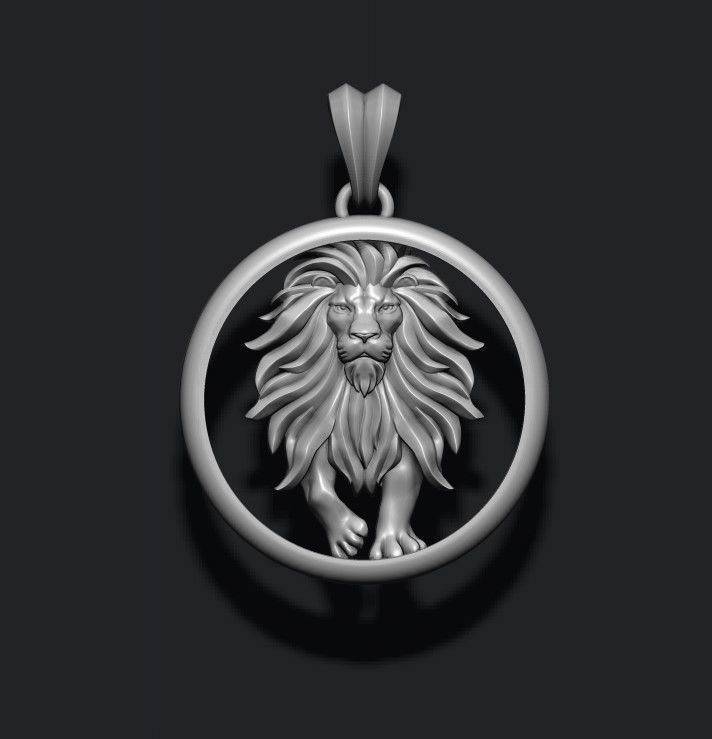 Horoscope Lion pendant 3D print model_5