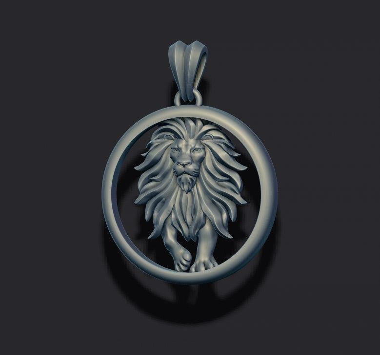 Horoscope Lion pendant 3D print model_1