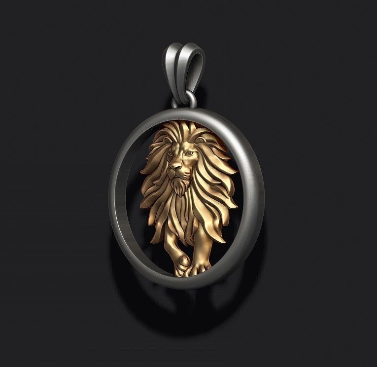 Horoscope Lion pendant 3D print model_4