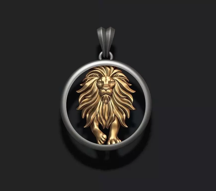 Horoscope Lion pendant 3D print model_0