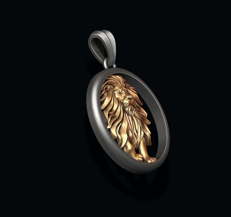 Horoscope Lion pendant 3D print model_2