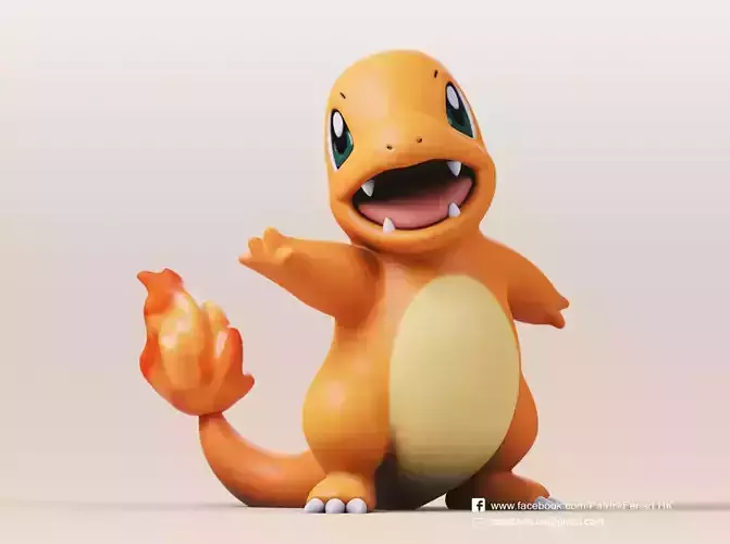 Charmander-Pokemon pokemon Free 3D print model