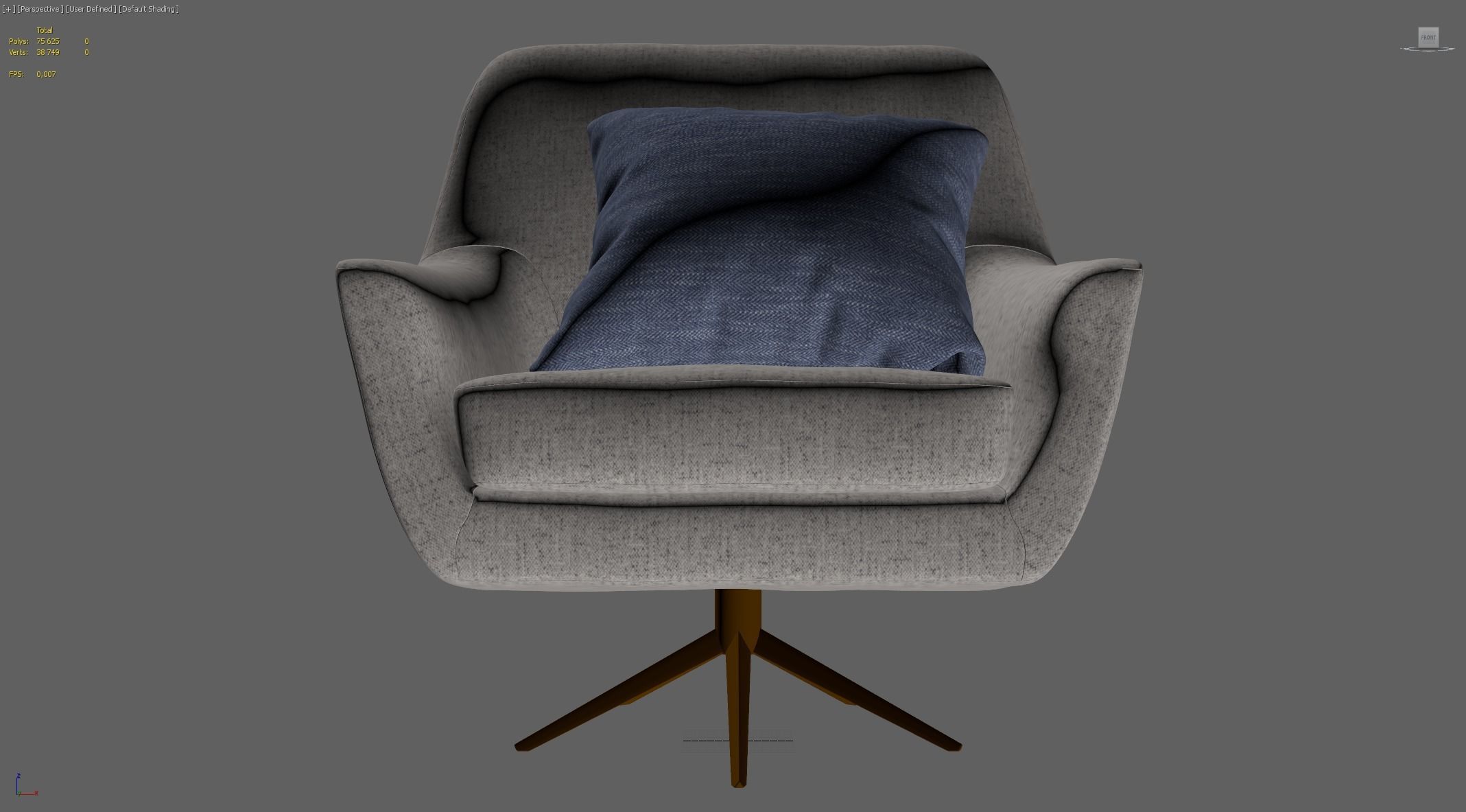 Comfortable Chair with a Pillow - 3ds Max 3D model_45