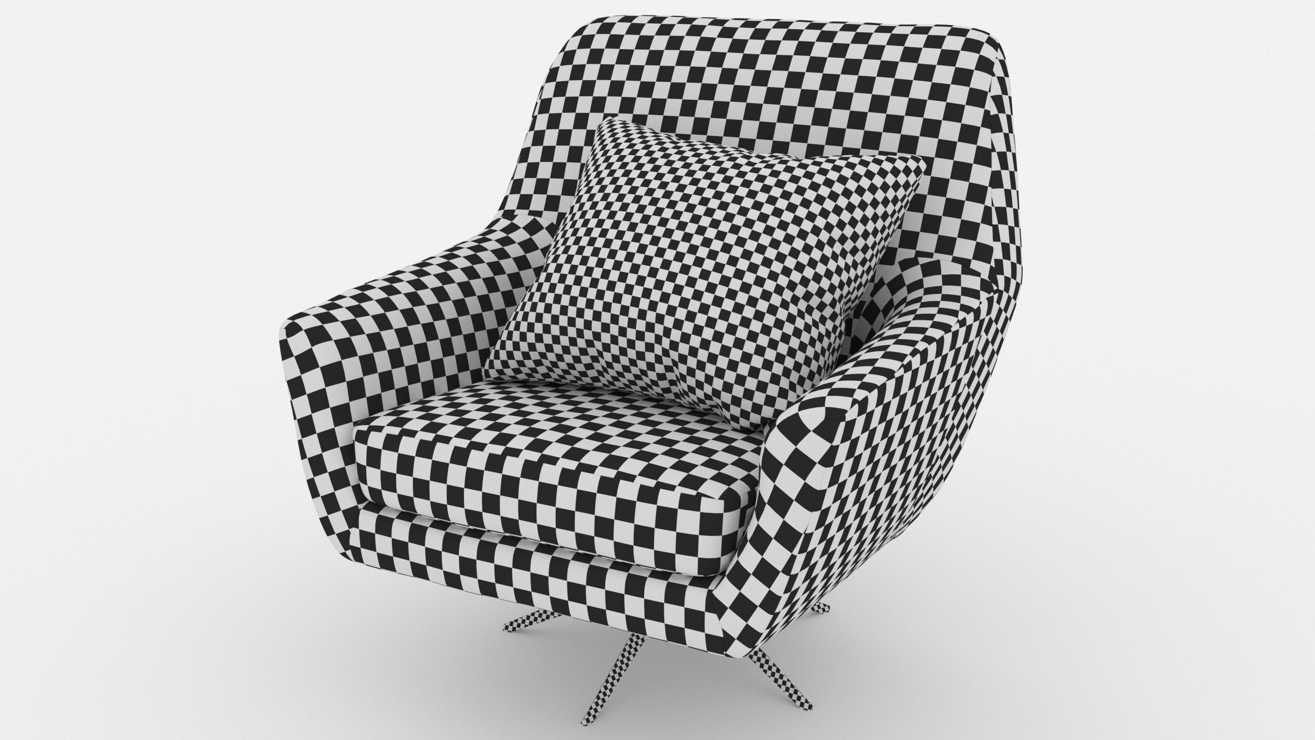 Comfortable Chair with a Pillow - 3ds Max 3D model_1