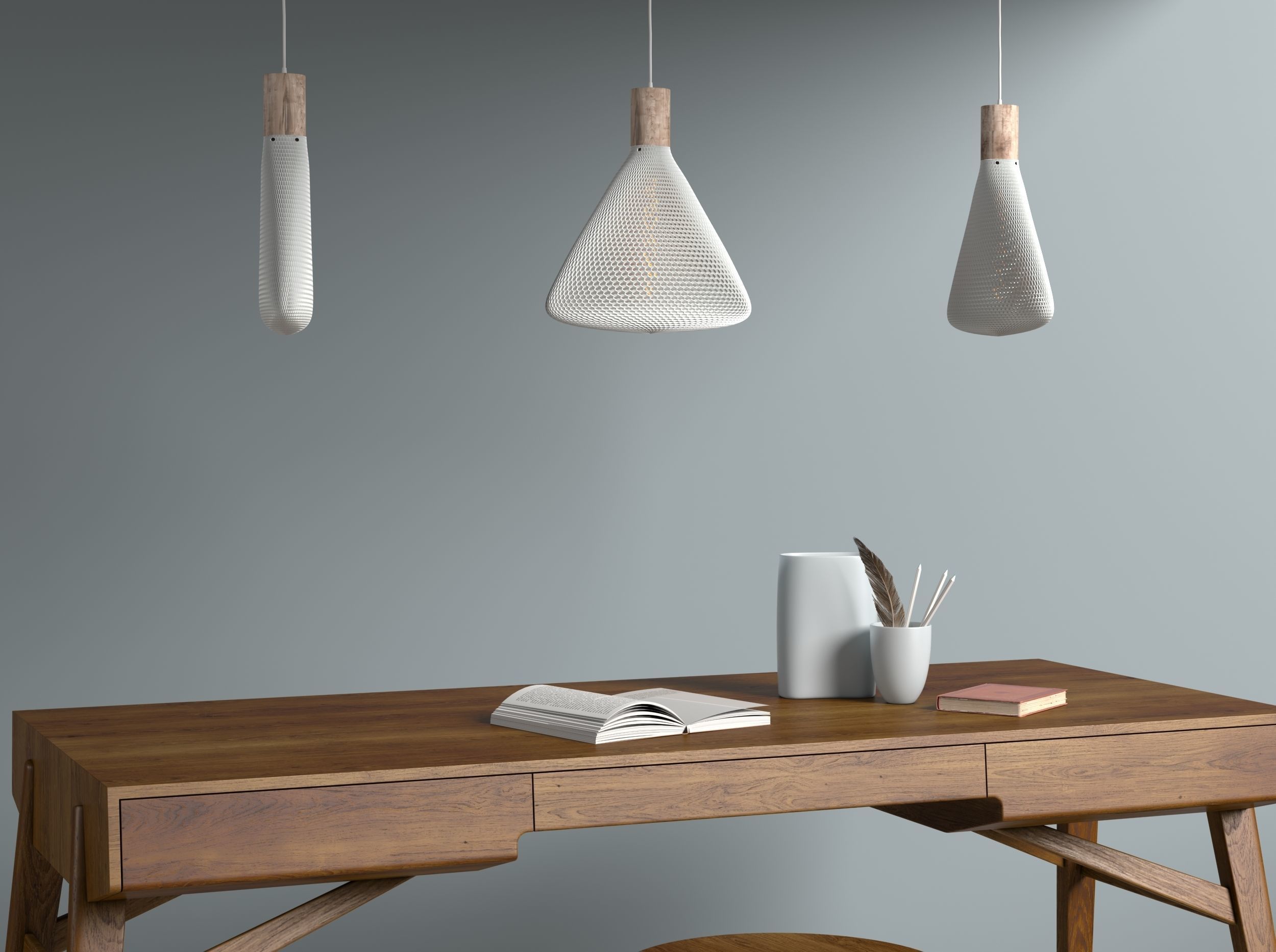 Flat Cube lampshade for table lamp or ceiling 3D print model_7