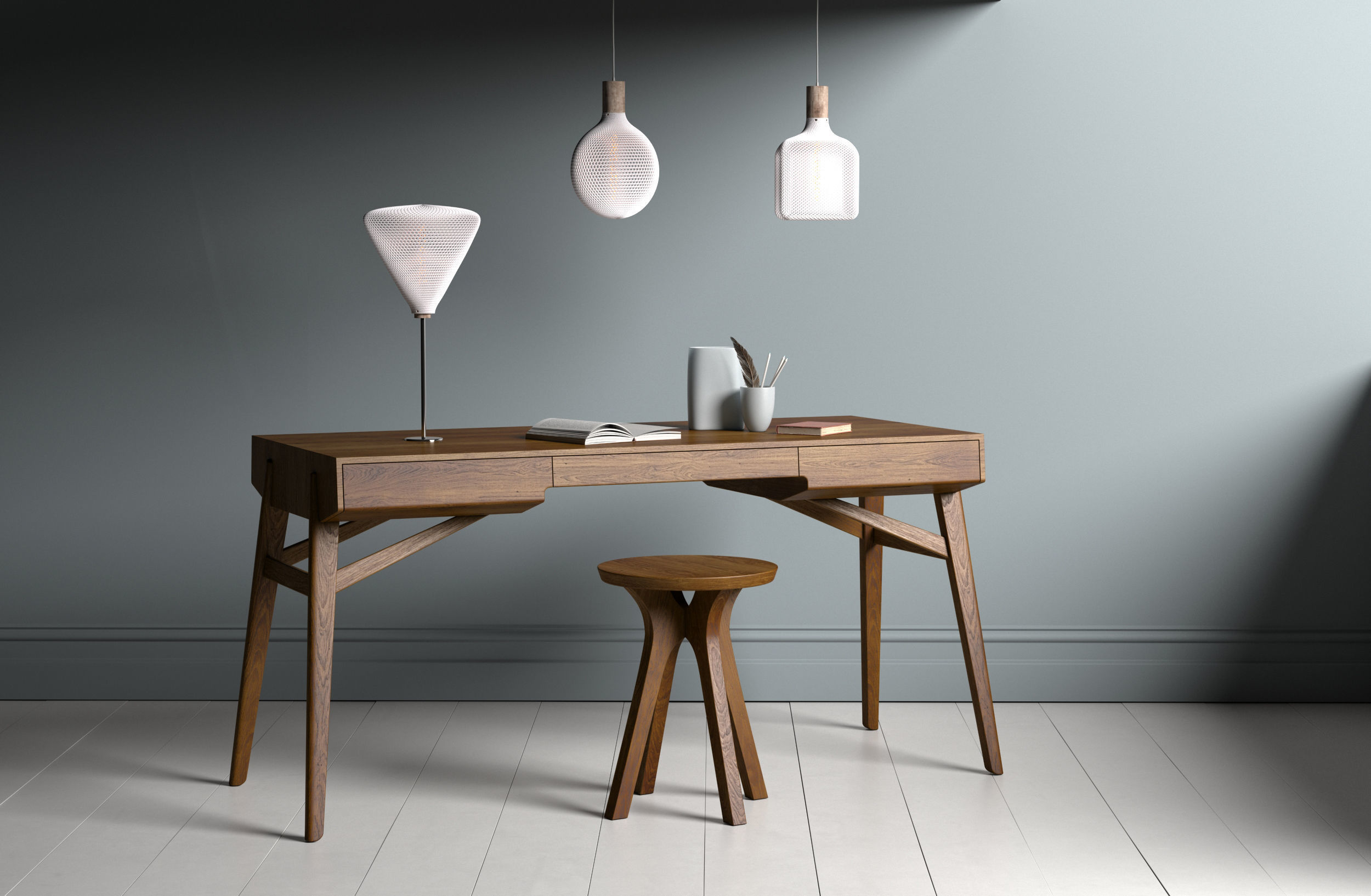 Flat Cube lampshade for table lamp or ceiling 3D print model_3