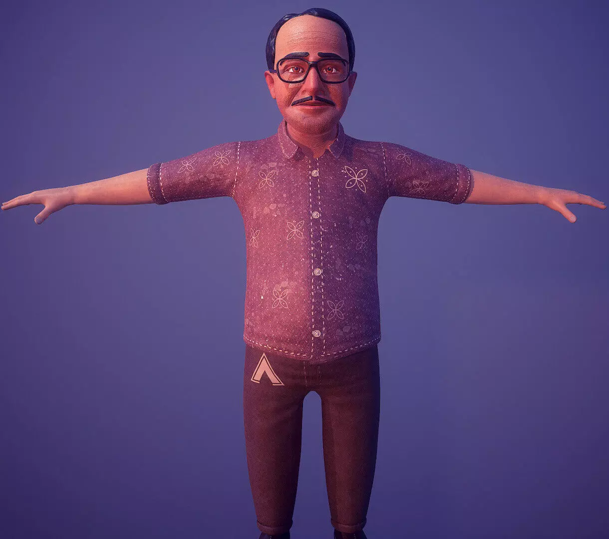 Egyptian actor fuad almuhandis Low-poly 3D model