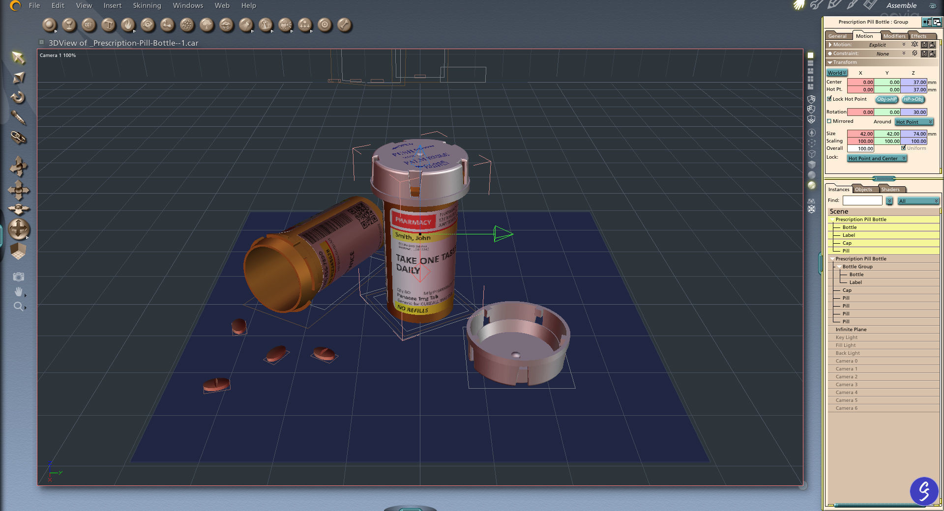 Prescription Pill Bottle with Editable Text 02 3D model_16