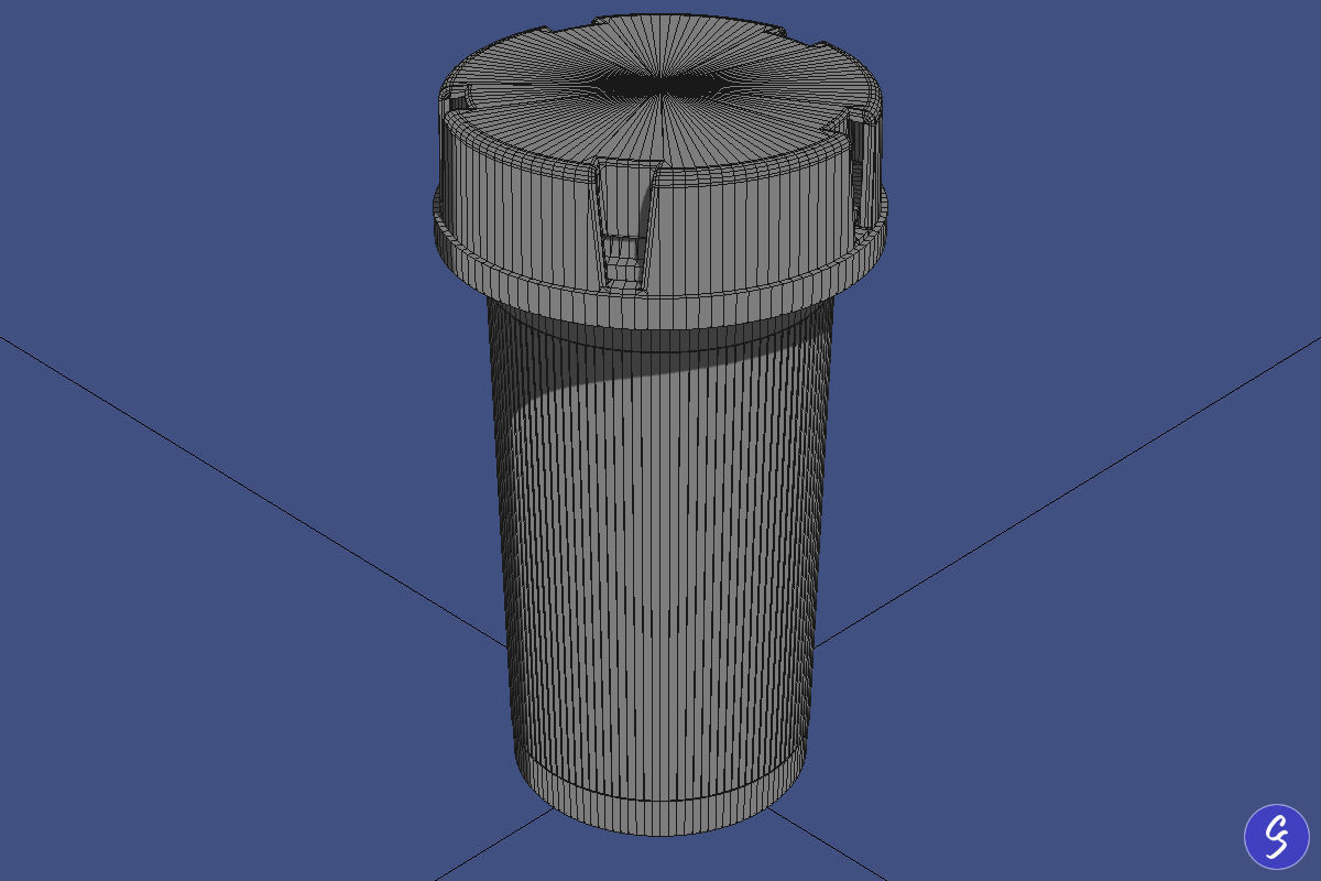 Prescription Pill Bottle with Editable Text 02 3D model_10